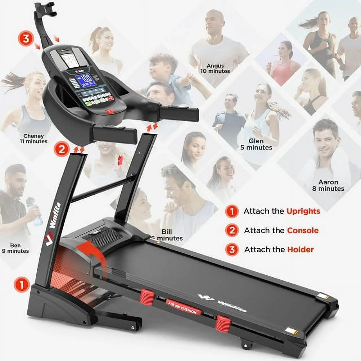 4.5HP Folding Treadmill with 15% Auto Incline B876184