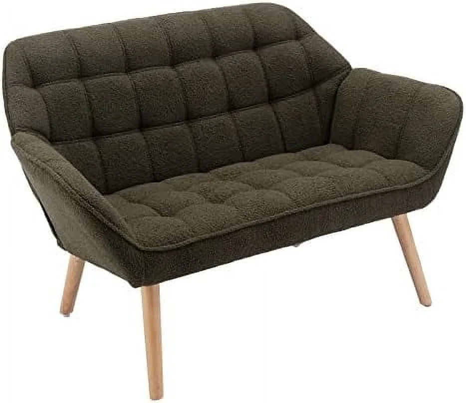 48" Small Fluffy Loveseat Sofa with Wood Legs I65238