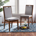 Set of 2 Grey and Walnut Brown Dining Chair P52625