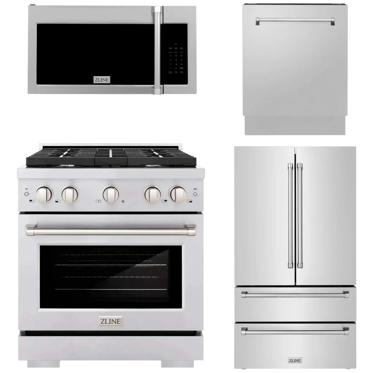 30 in. Gas Range, Over The Range Microwave, 3 Rack Dishwasher, Refrigerator T101979