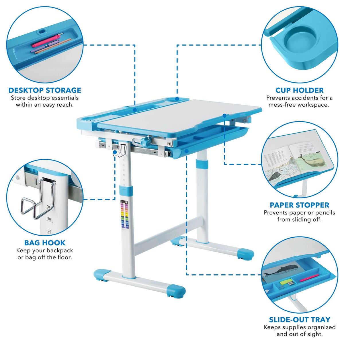 Kids Desk and Chair Set Blue M33198