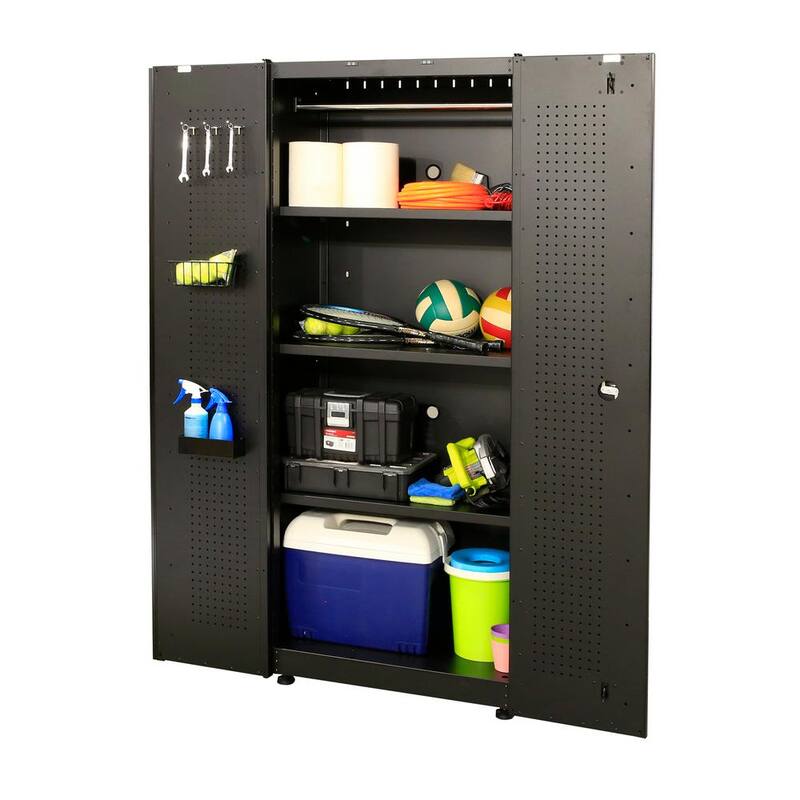 9 Piece Welded Steel Garage Storage System in Black Q254