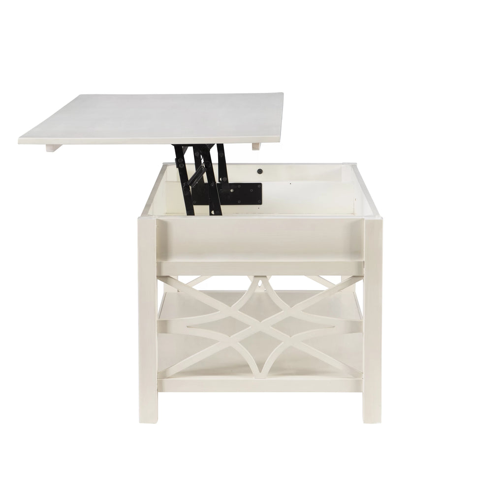 White 2-Drawer Lift-Top Coffee Table Y34872