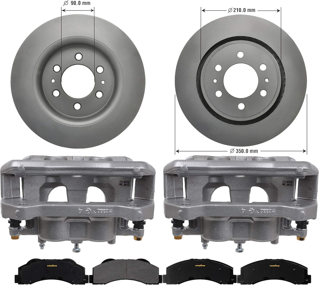 Front Brake Kit Calipers Rotors Ceramic Pads R47263