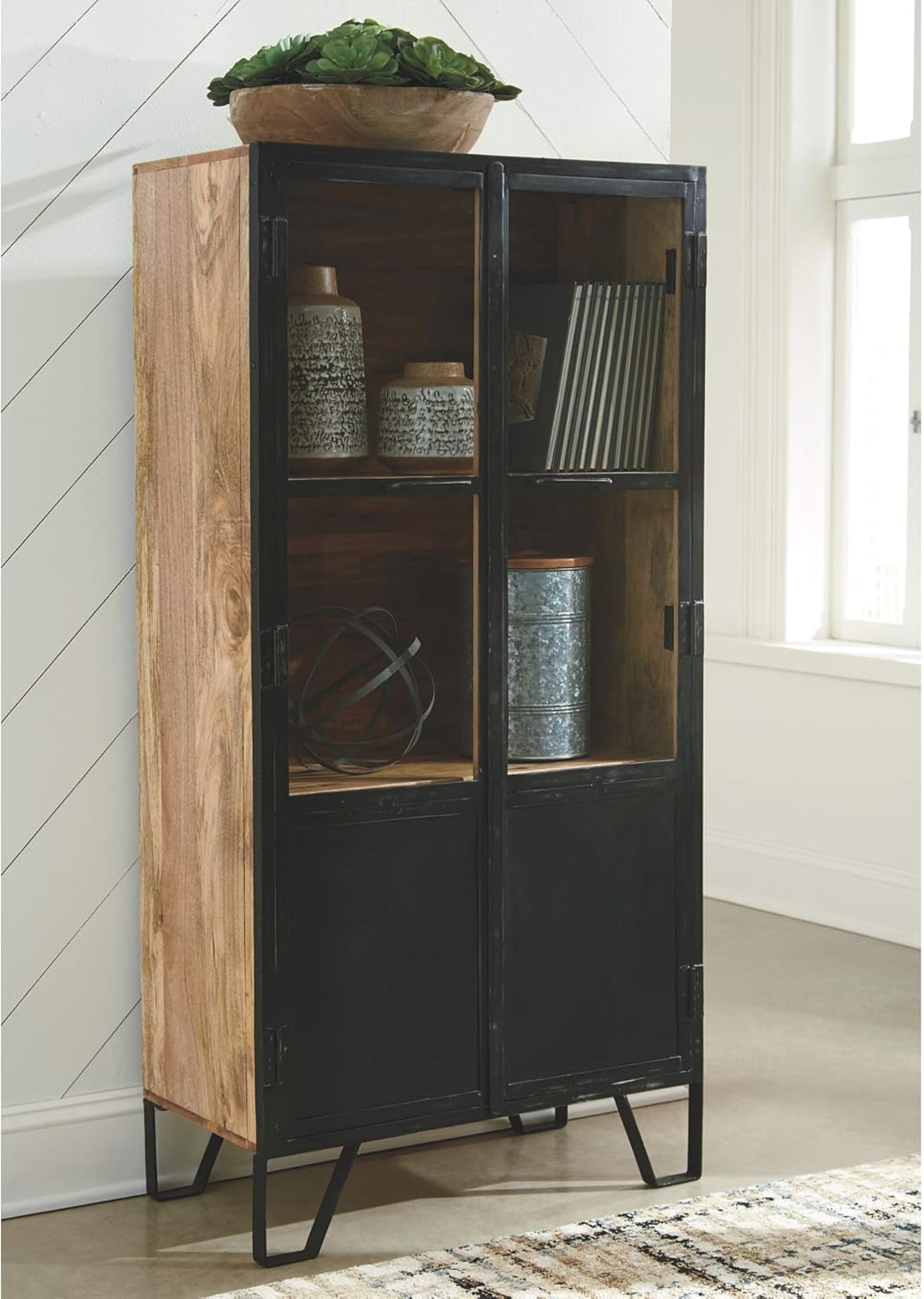 Black Brown Accent Cabinet U50249