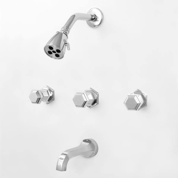 Three Valve Tub & Shower Set Satin Nickel PVD X4402