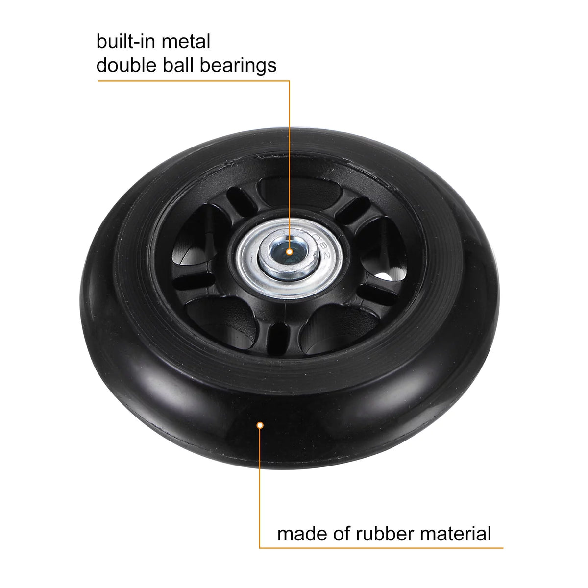 Replacement Luggage Wheels 84x24mm 4 PU Bearing Wheels L302