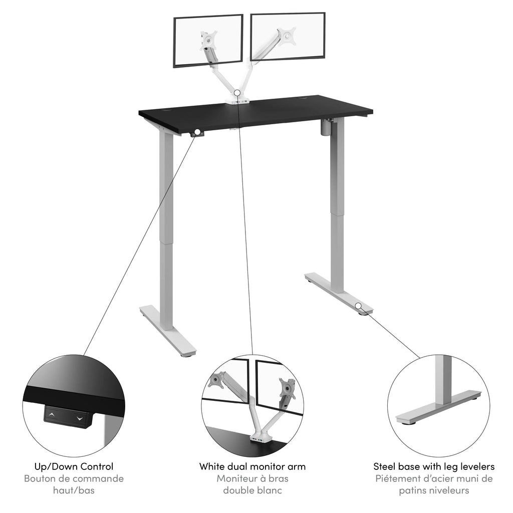 48" Deep Gray Engineered Wood Standing Desk W69999