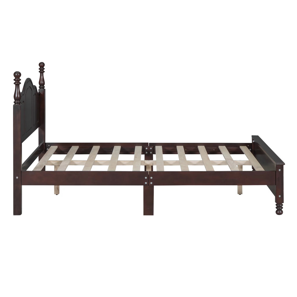 Full Size Wooden Platform Bed Frame with Slat Support J906847