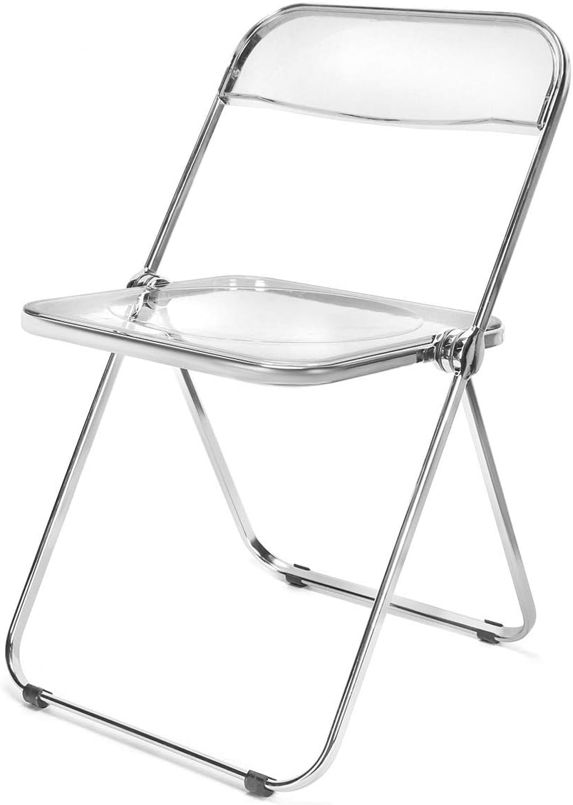 Caramel Clear Folding Chair PC Plastic Chrome Frame N291313