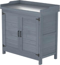 Wooden Outdoor Storage Cabinet with Potting Bench N4512