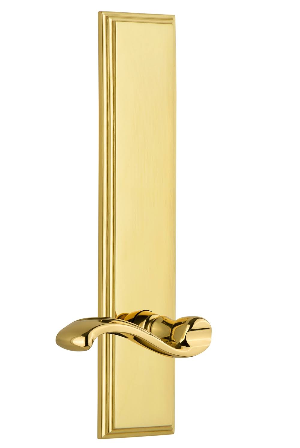 Polished Brass Tall Plate Privacy Lever F906267