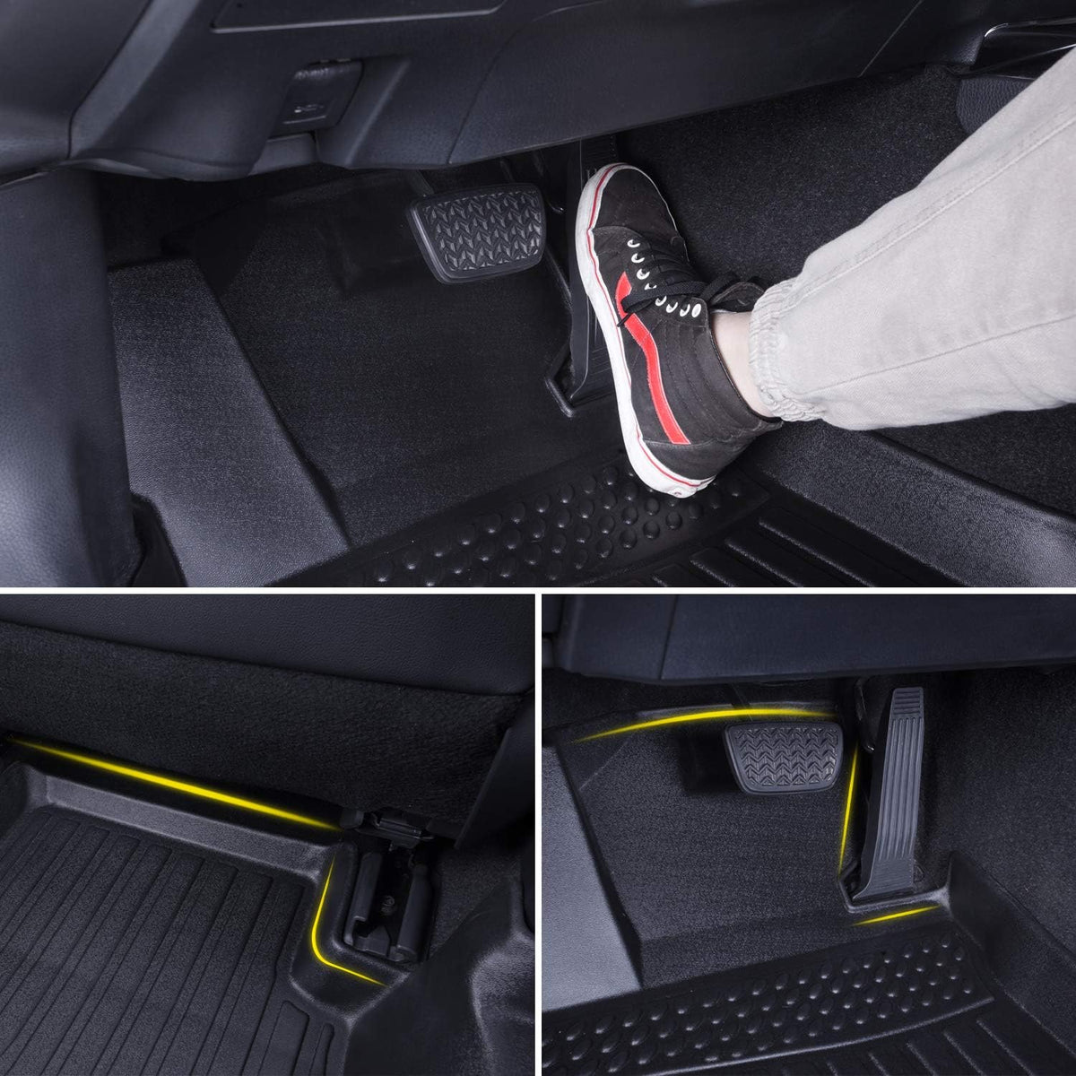 Black All Weather Floor Mats Liners C485
