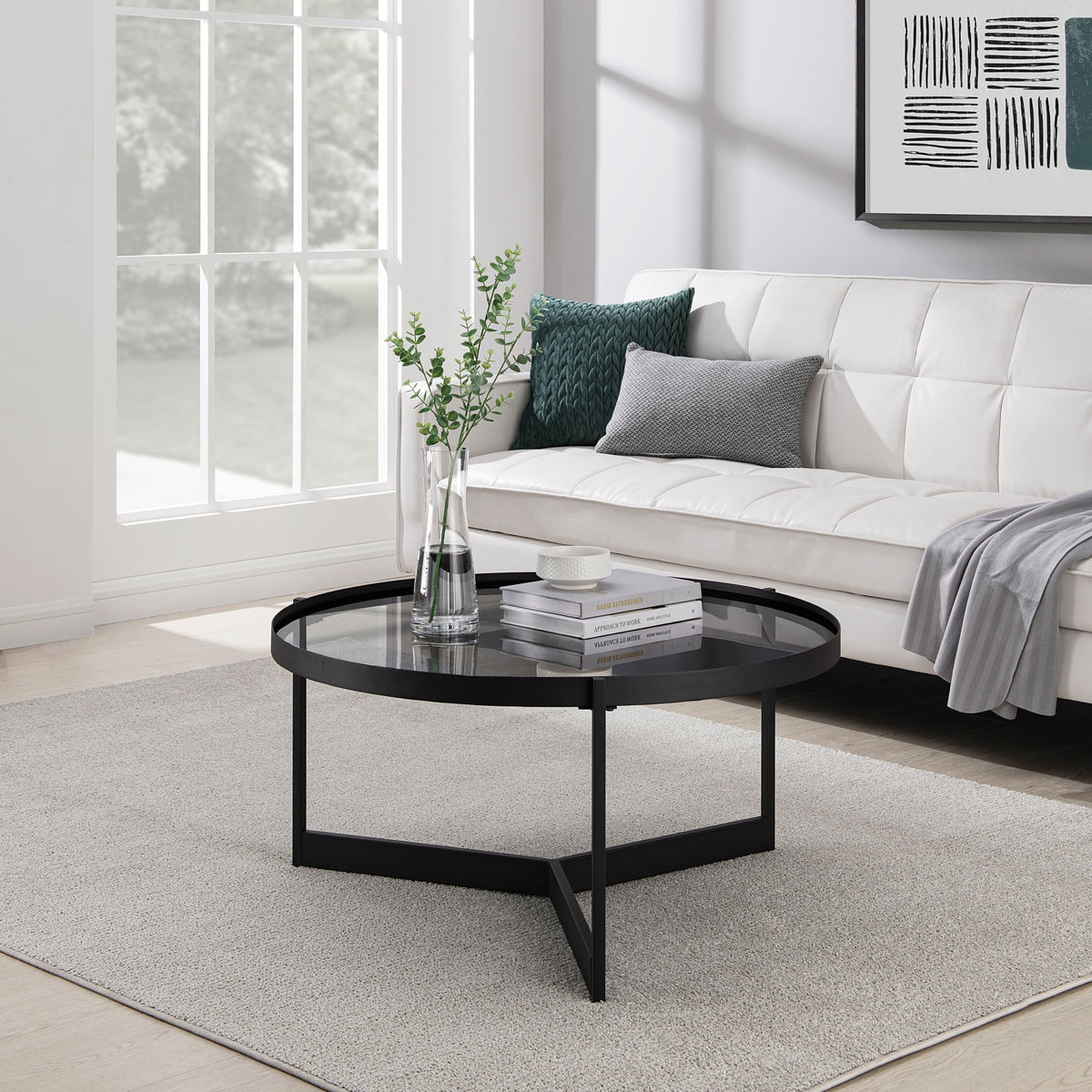 Metal and Glass Coffee Table T110485