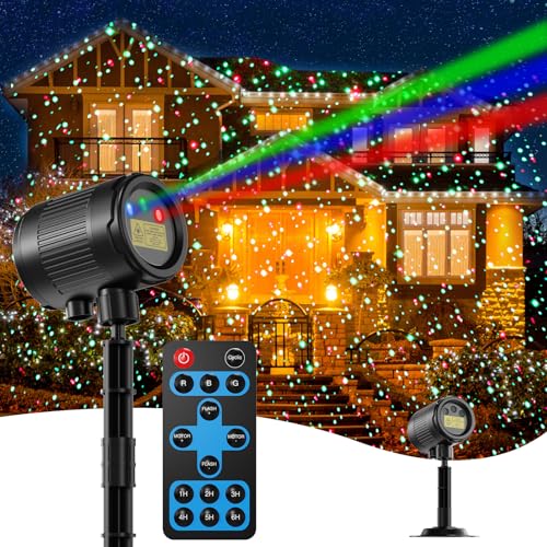 Christmas Projector Lights Outdoor 3 Colors RGB with Remote Control IP65 Waterproof F1771
