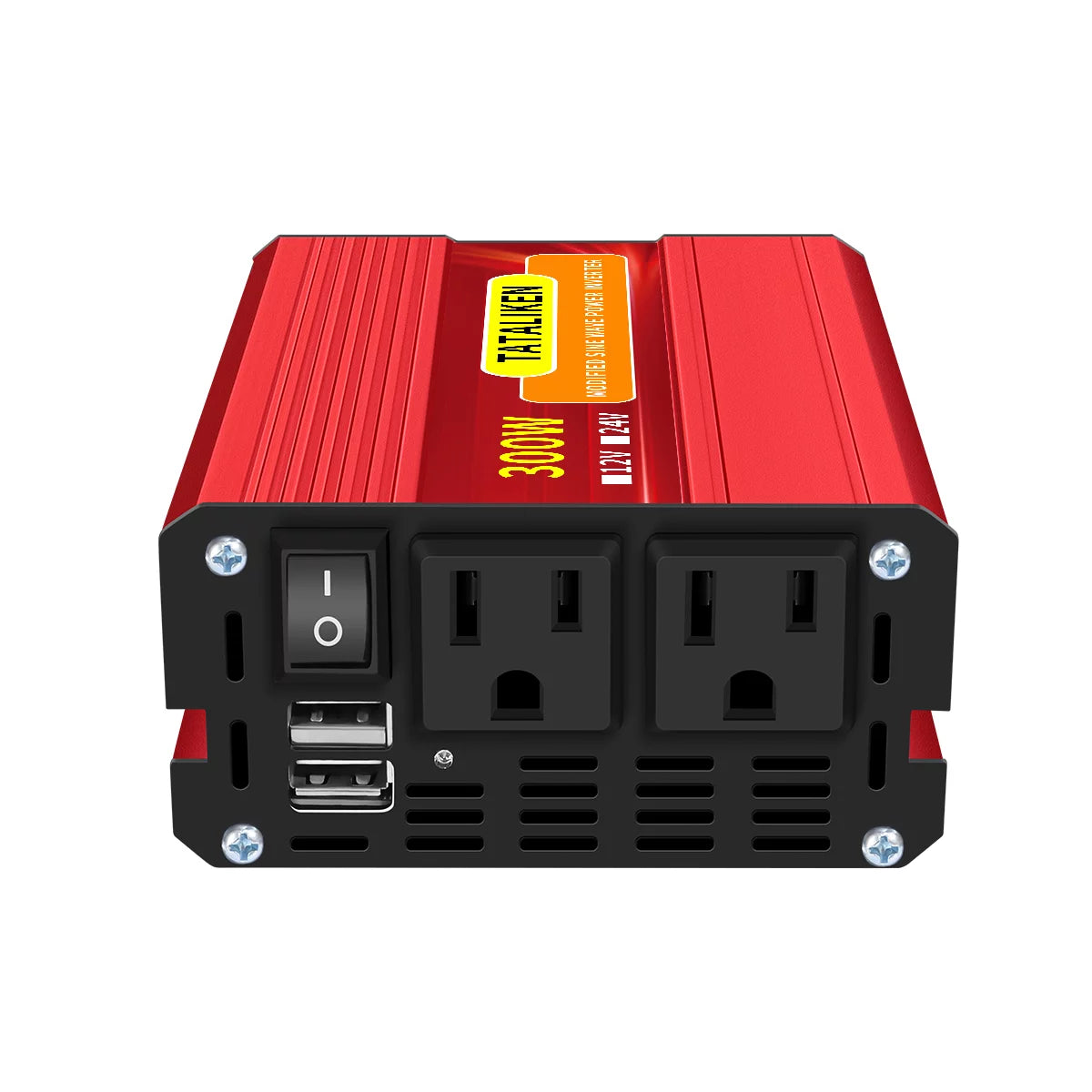 300 Watts Power Inverter 12V DC to 110V AC Car Plug Adapter Converter with LCD Display Dual USB Ports 2 AC Outlets M742
