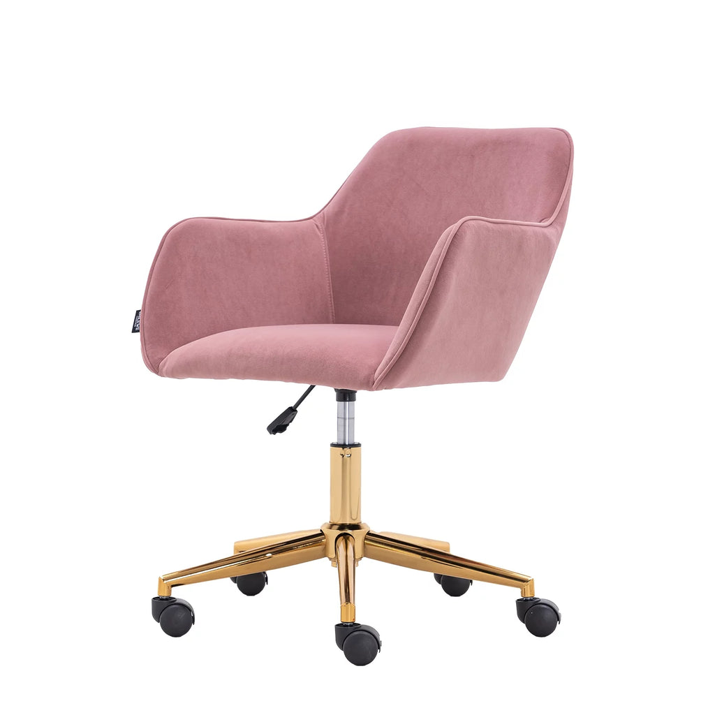 Modern Adjustable Height 360 Revolving Office Chair with Gold Metal Legs F82776