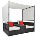 Brown Poly Rattan Patio Bed with Canopy Z787