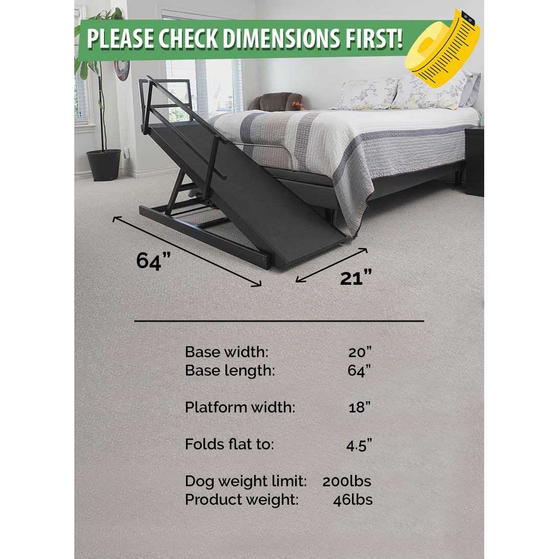Large Adjustable Height Dog Bed Ramp P898