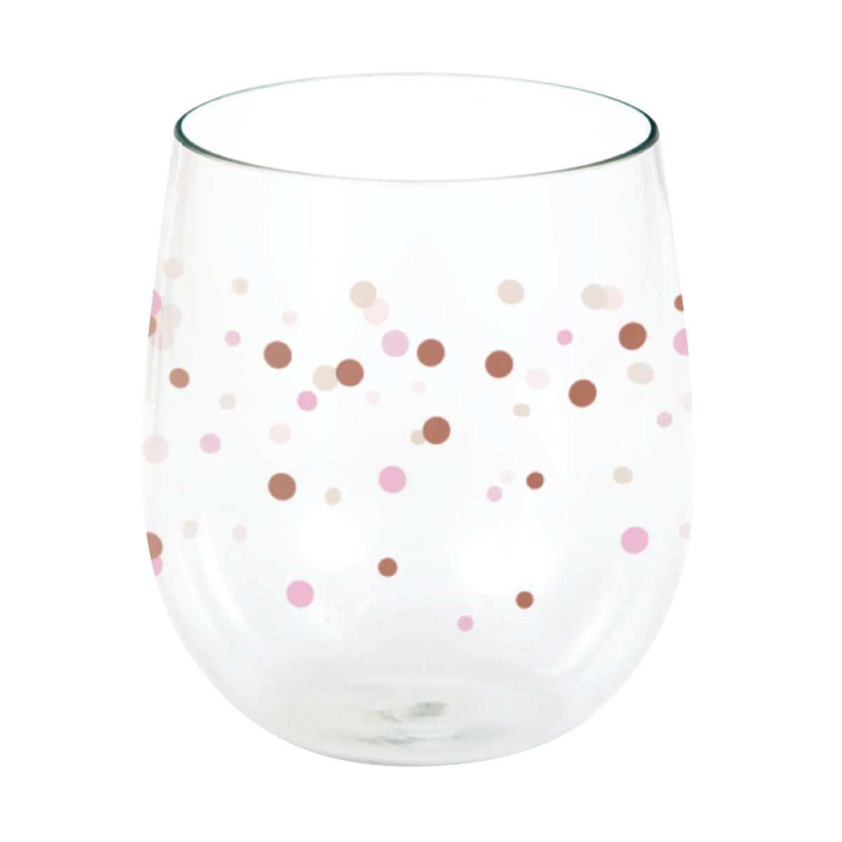 6 Pack Brown and Clear Stemless Wine Glass F905585