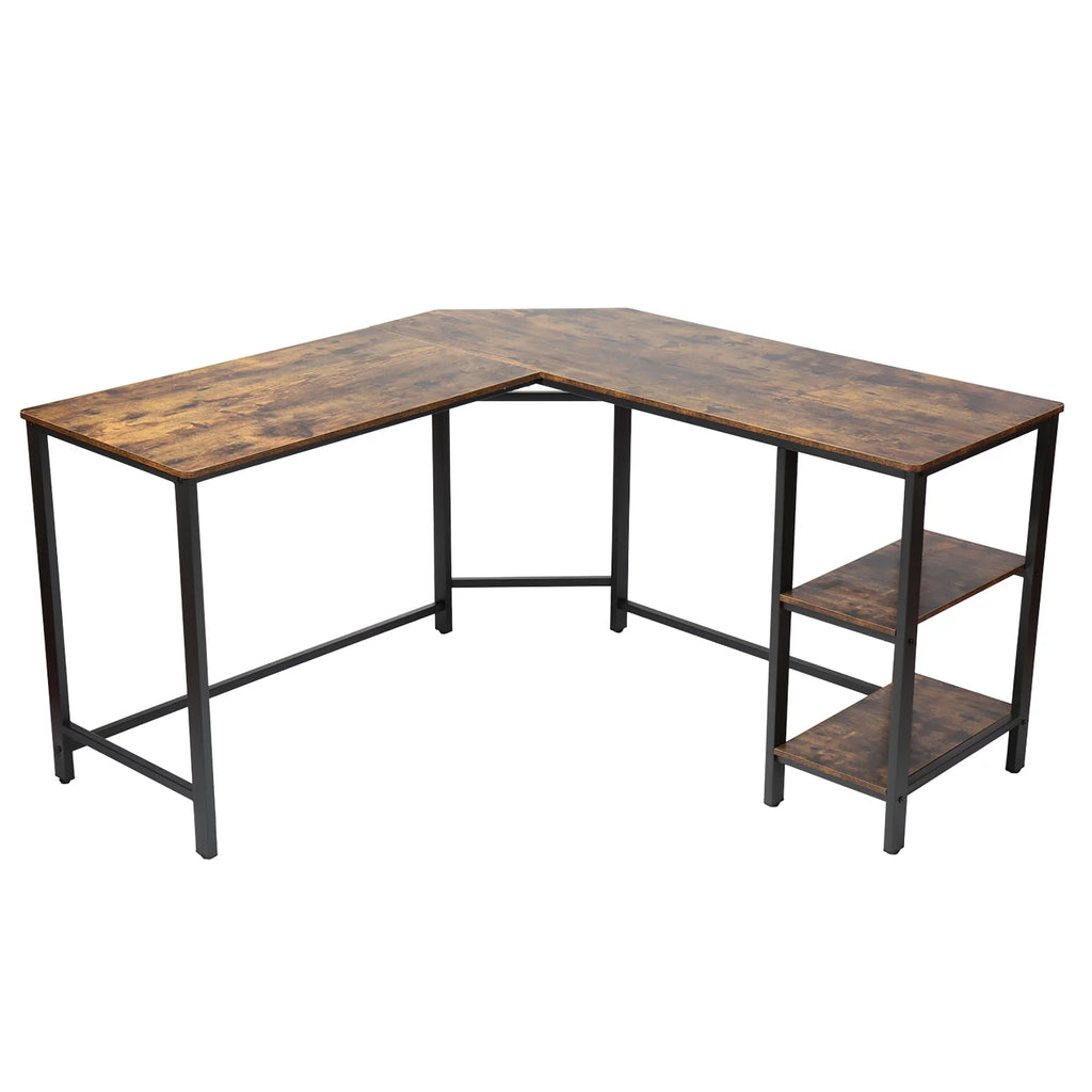 L Shaped Corner Computer Desk 54.3 inch with Storage Shelf W515411