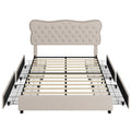 White Queen Bed Frame with Drawer J711544