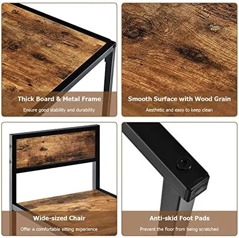 3 Piece Dining Set with Metal Frame S906632