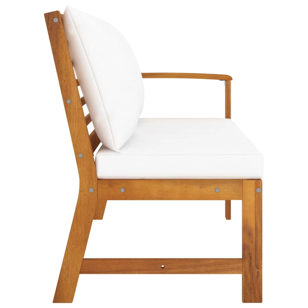 45.1" Acacia Wood Patio Bench with Cushion Y14362
