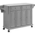 Full Size Granite Top Kitchen Cart/Island Gray/White F572