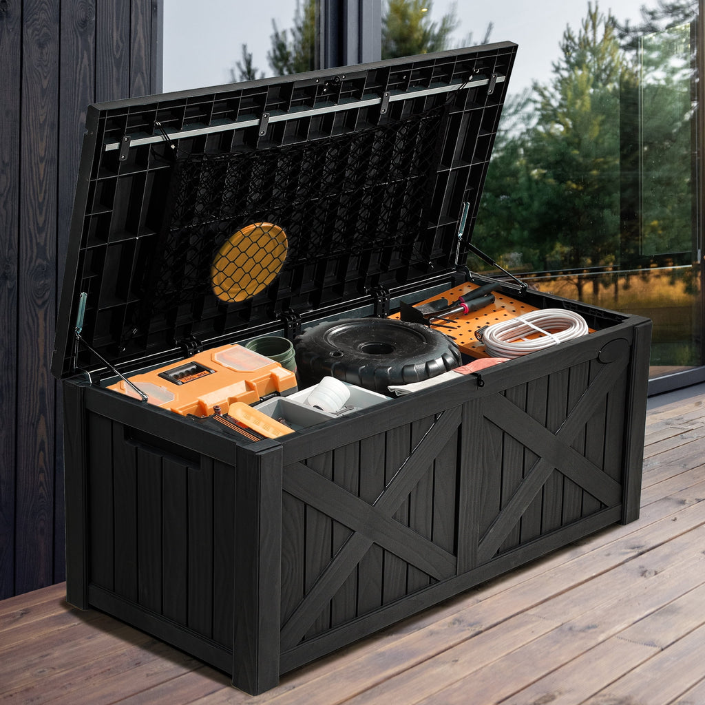120 Gallon Black Resin Deck Box C7199
