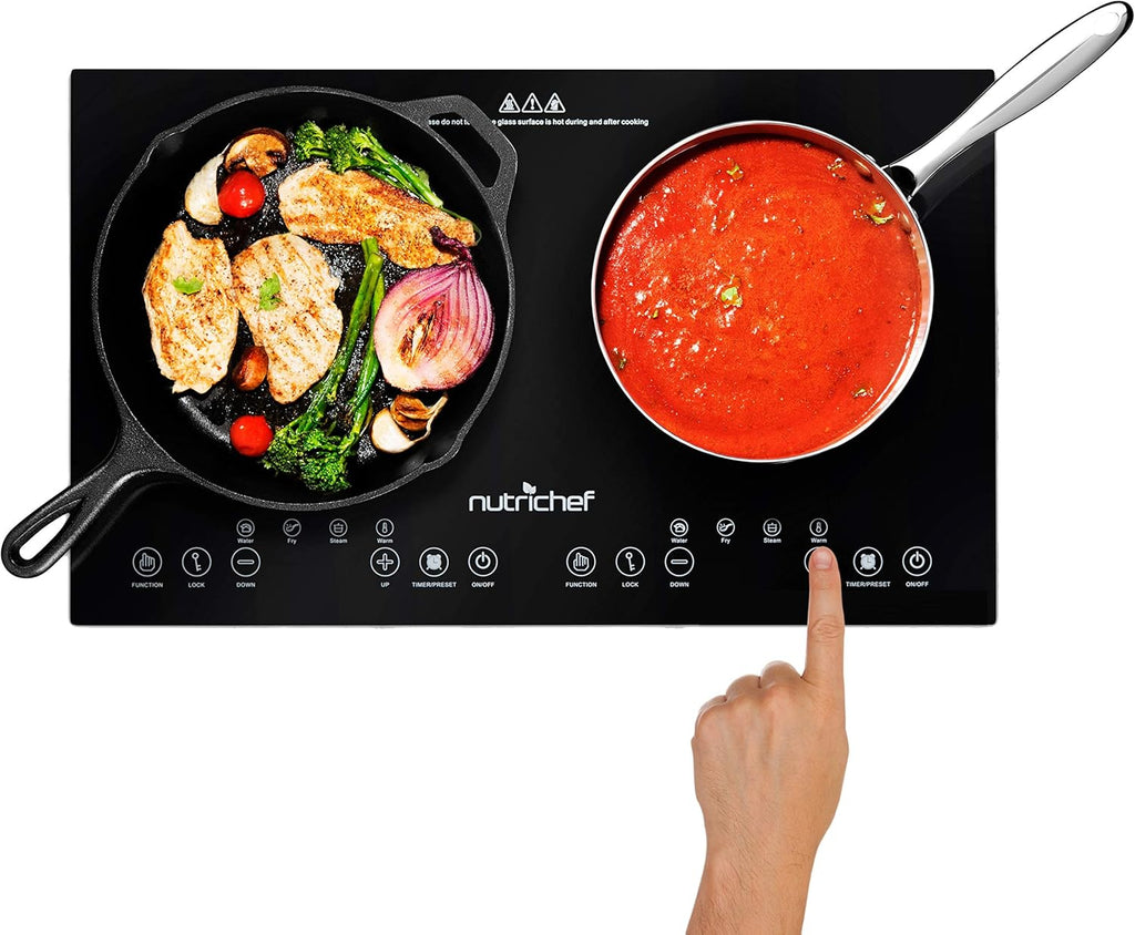 Double Induction Cooktop Portable 120V Digital Ceramic Dual Burner 1800 Watt K143
