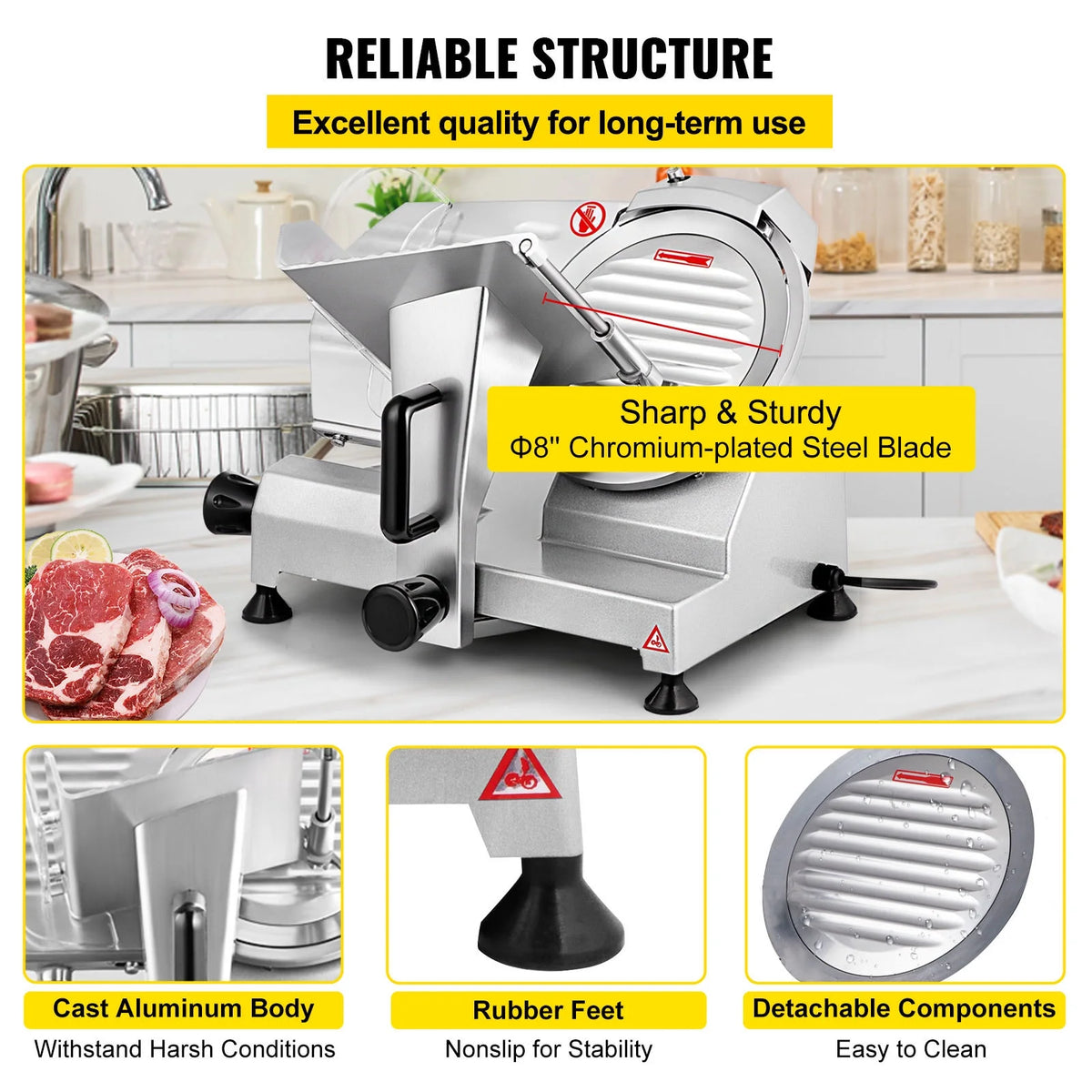 Electric Meat Slicer 8'' Blade 240W A803