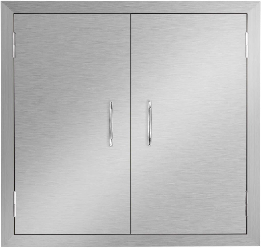 24W x 24H Inch Stainless Steel Double Wall Outdoor Kitchen Doors D487432