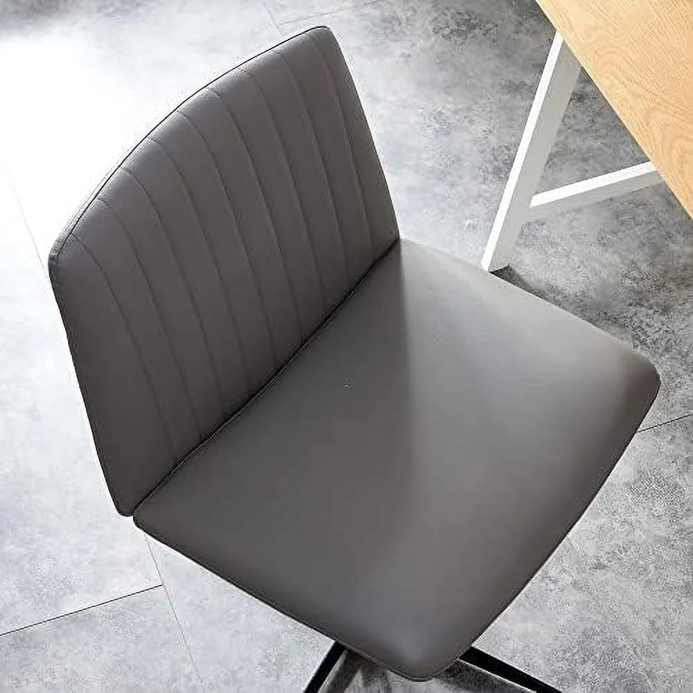 Black PU Leather Armless Office Chair Y781