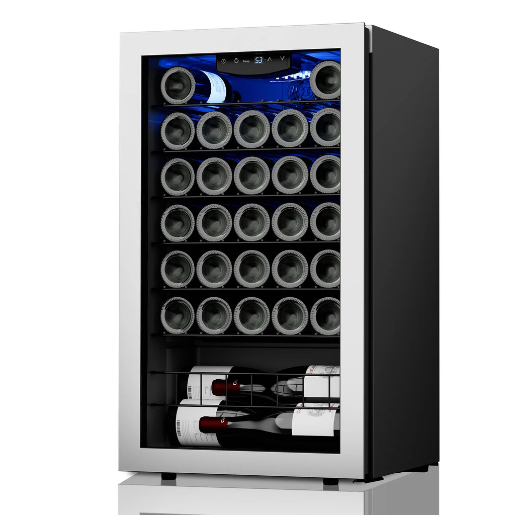32 Bottle Mini Wine Cooler with Glass Door D2588