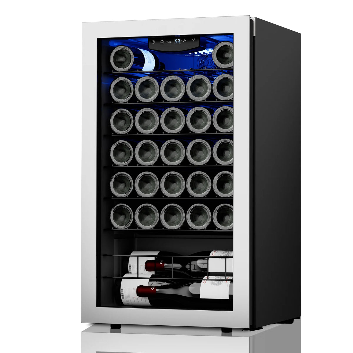 32 Bottle Mini Wine Cooler with Glass Door D2588