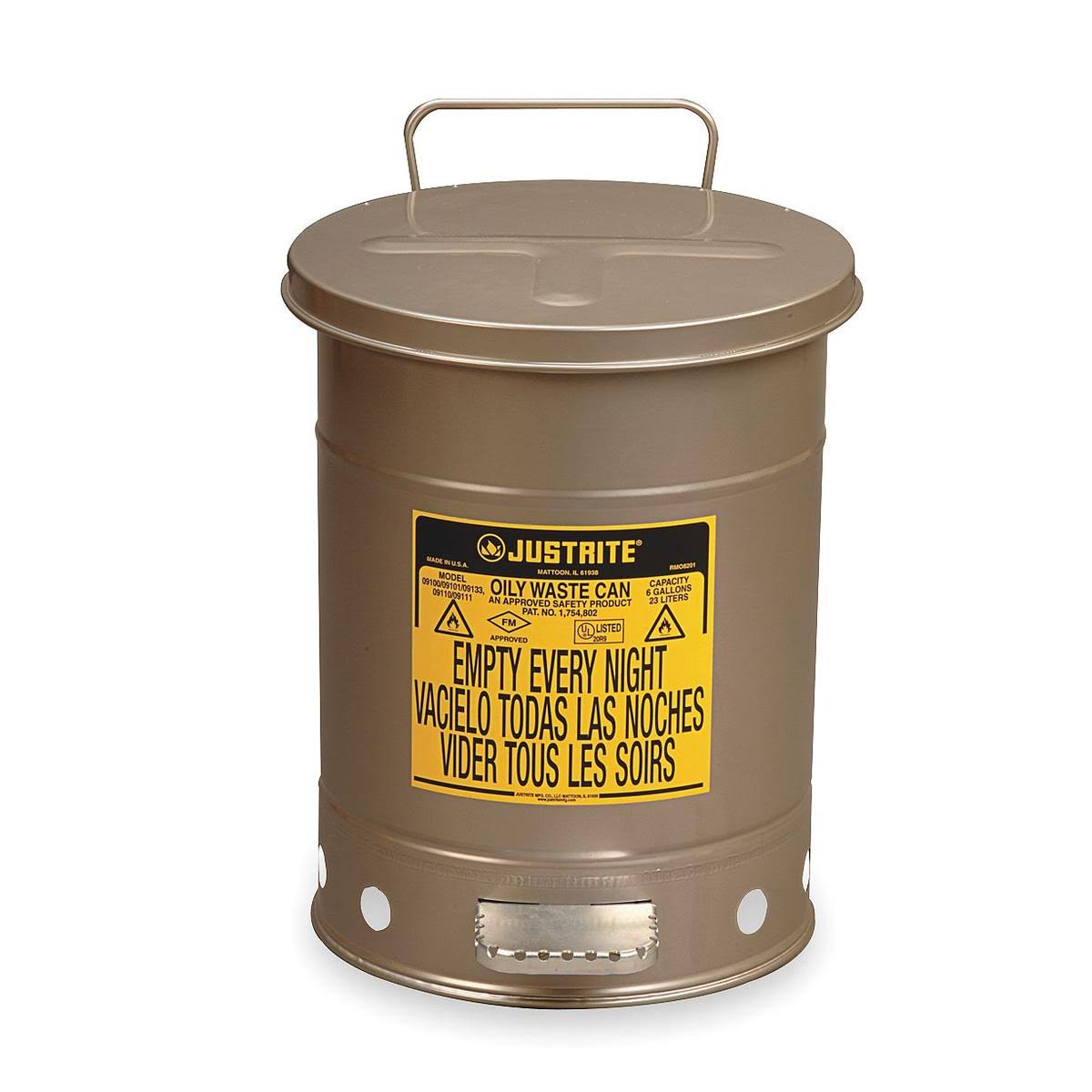 6 Gal Steel Oily Waste Can X501143