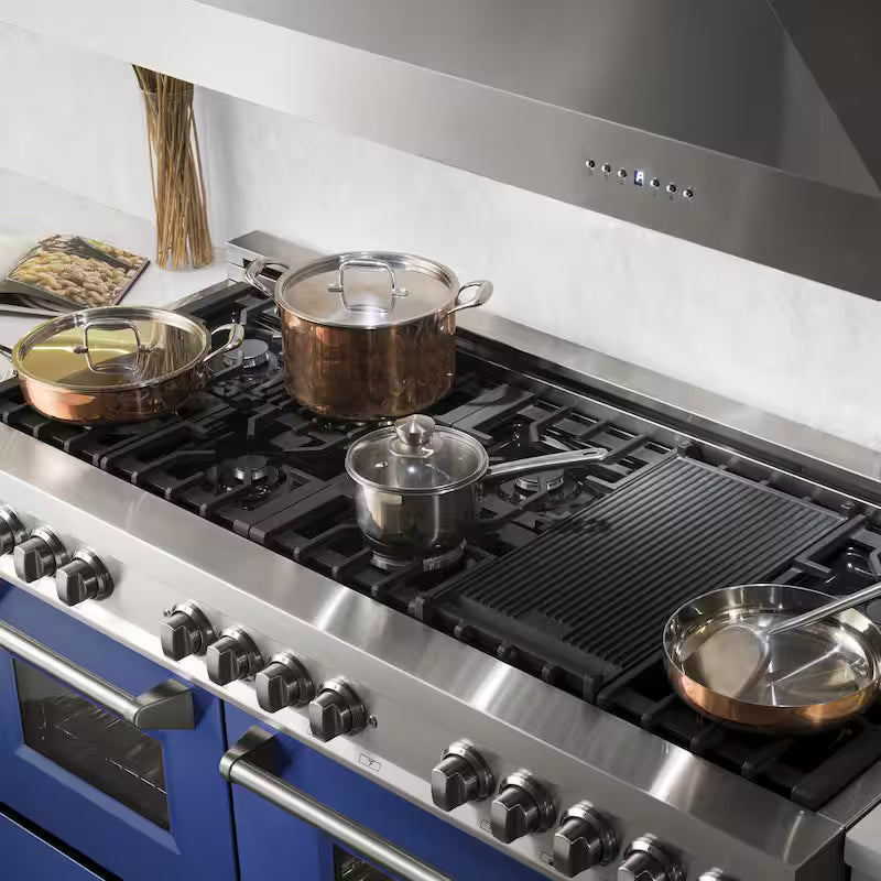 9-Burner Double Oven Dual Fuel Range in Stainless Steel R9325