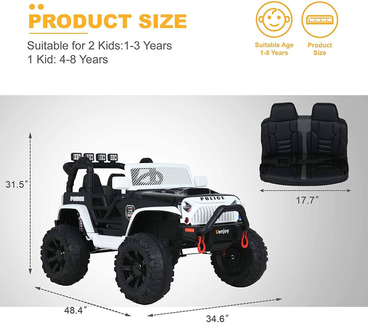 12V Battery Powered Kids Ride on Car with 2 Seats P255