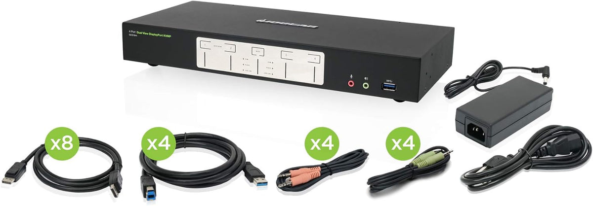 2-Port HDMI Cable KVM Switch with Cables and Audio, Black G131517