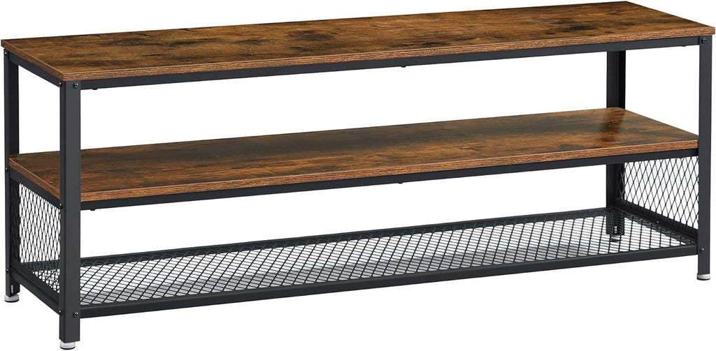 Rustic Brown and Black TV Stand for up to 60 Inch TV F33259