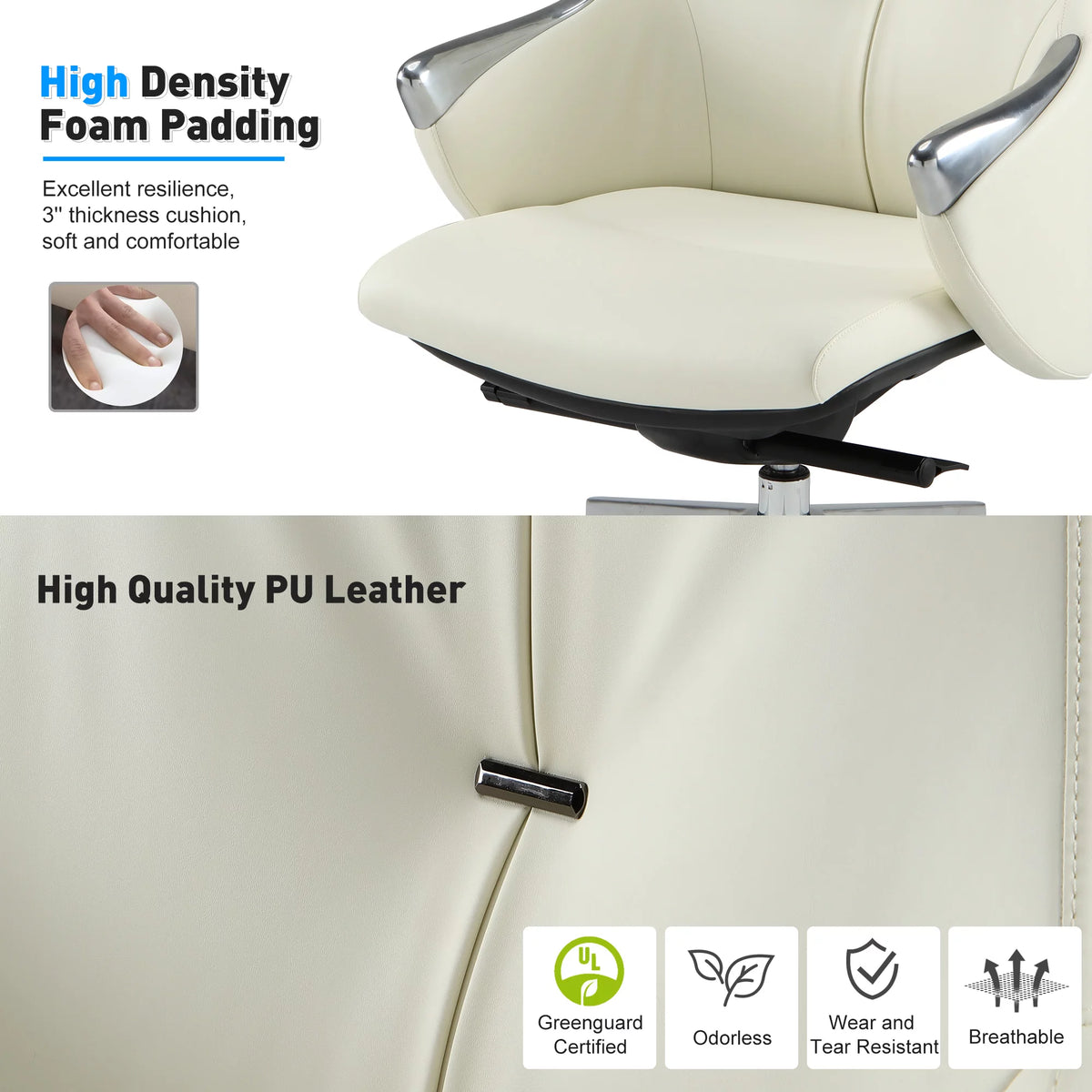 High Back Ergonomic Leather Office Chair with Adjustable Height and Tilt G64332