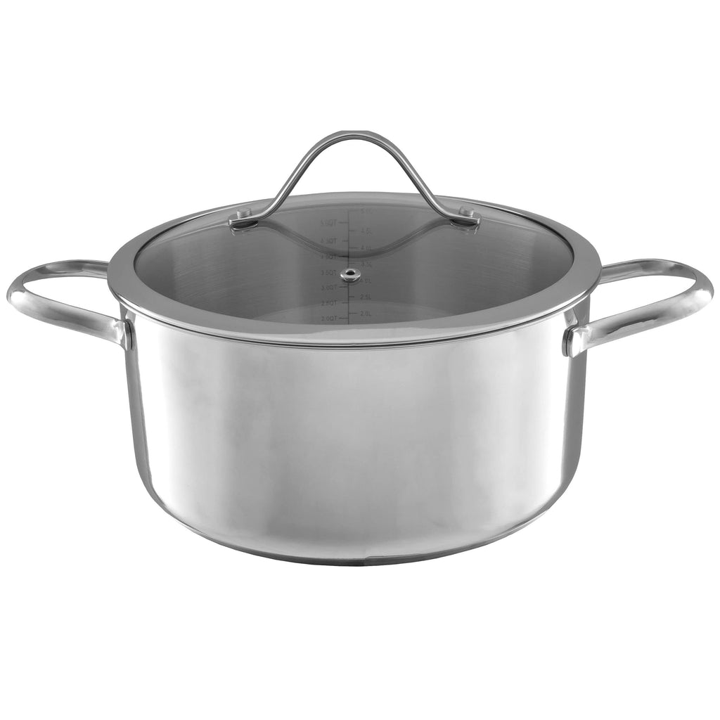 6 Quart Stainless Steel Stock Pot with Lid T635346