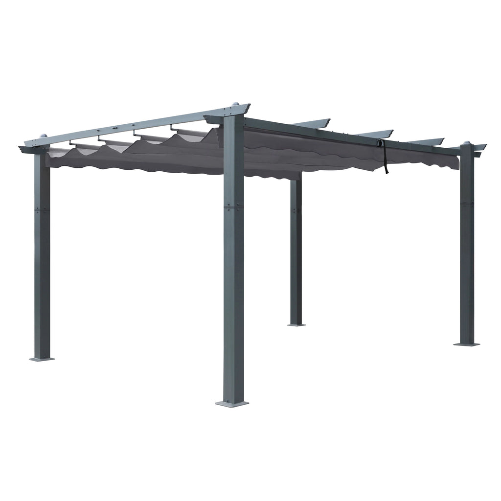 10' x 10' Gray Metal Pergola I4540