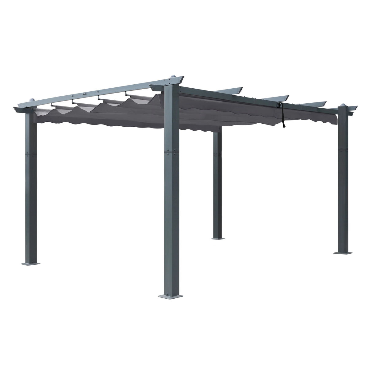 10' x 10' Gray Metal Pergola I4540