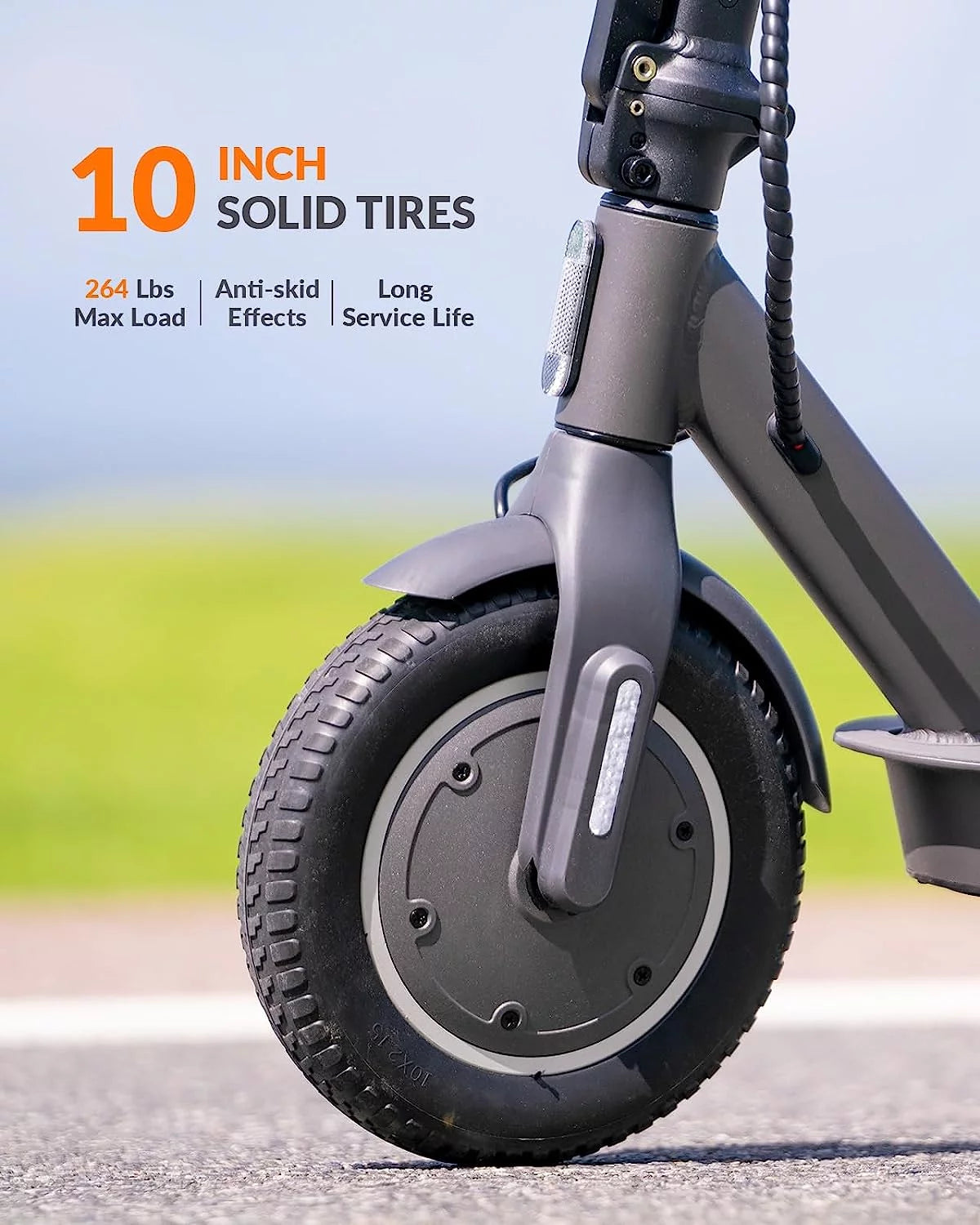 350W Foldable Electric Scooter with 10 Solid Tires W32154