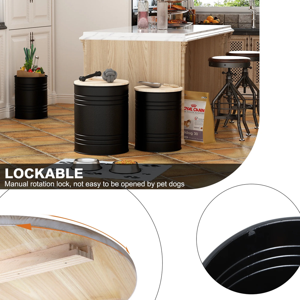 Set of 3 Round Storage Ottoman T2362