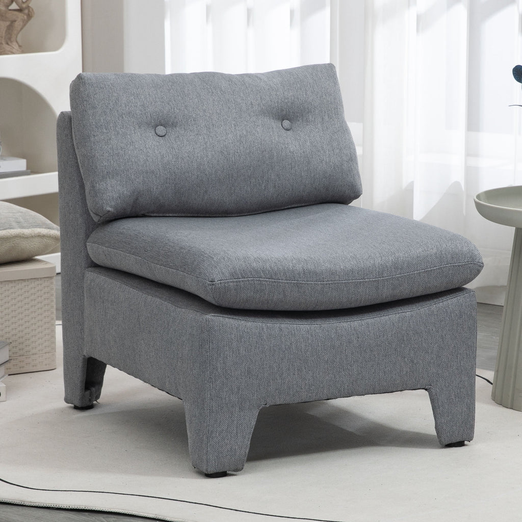 Gray Velvet Oversized Armless Chair A14367