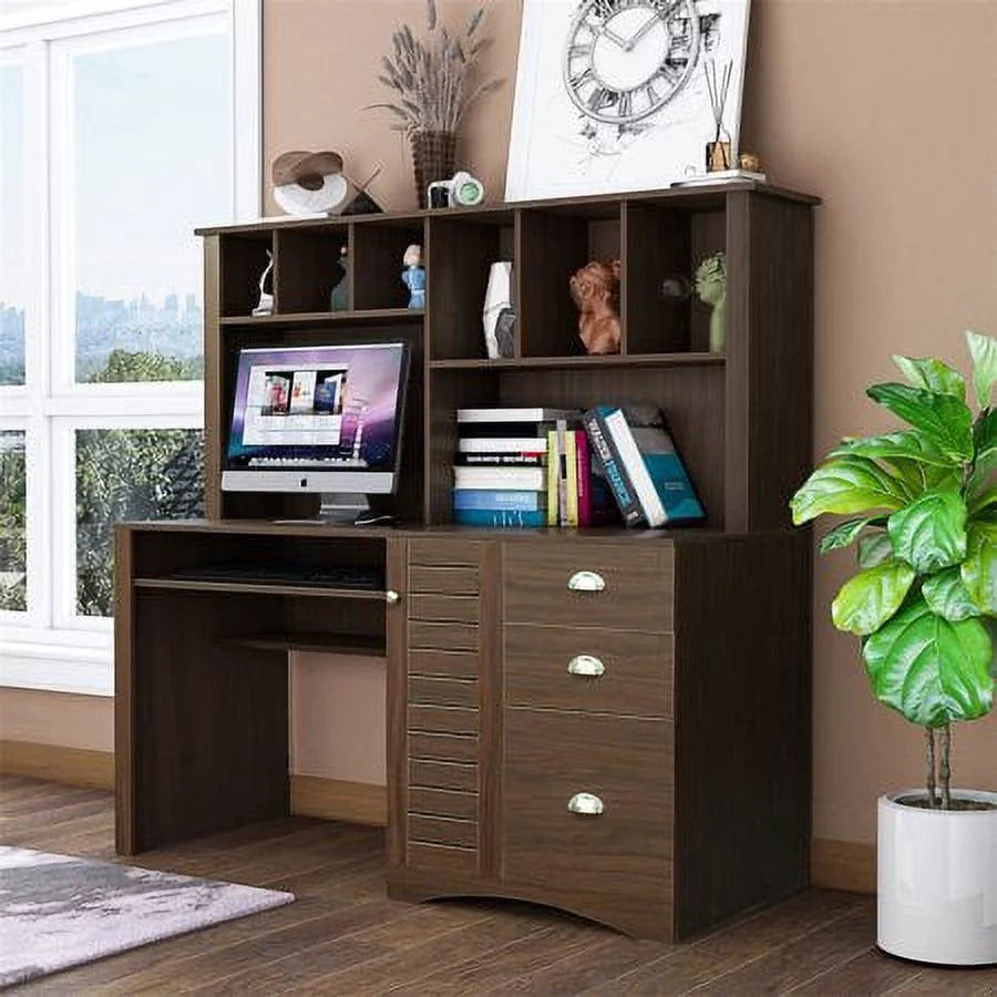 Computer Desk with Drawers & Bookshelf G771
