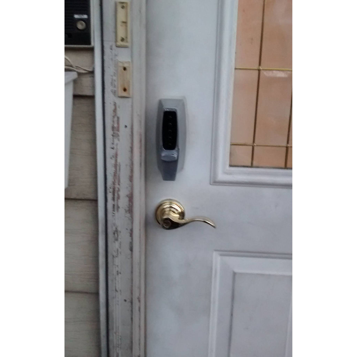 Mechanical Pushbutton Auxiliary Lock with Thumbturn 1 in. Deadbolt & 2.75 in. Backset Satin Chrome S241